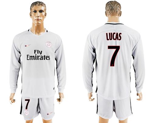Paris Saint Germain 7 Lucas Sec Away Long Sleeves Soccer Club Jersey