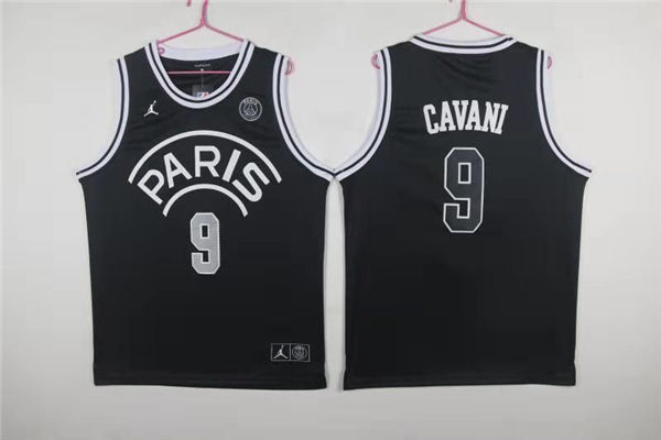 Paris Saint Germain 9 Cavani Black Jordan Fashion Jersey