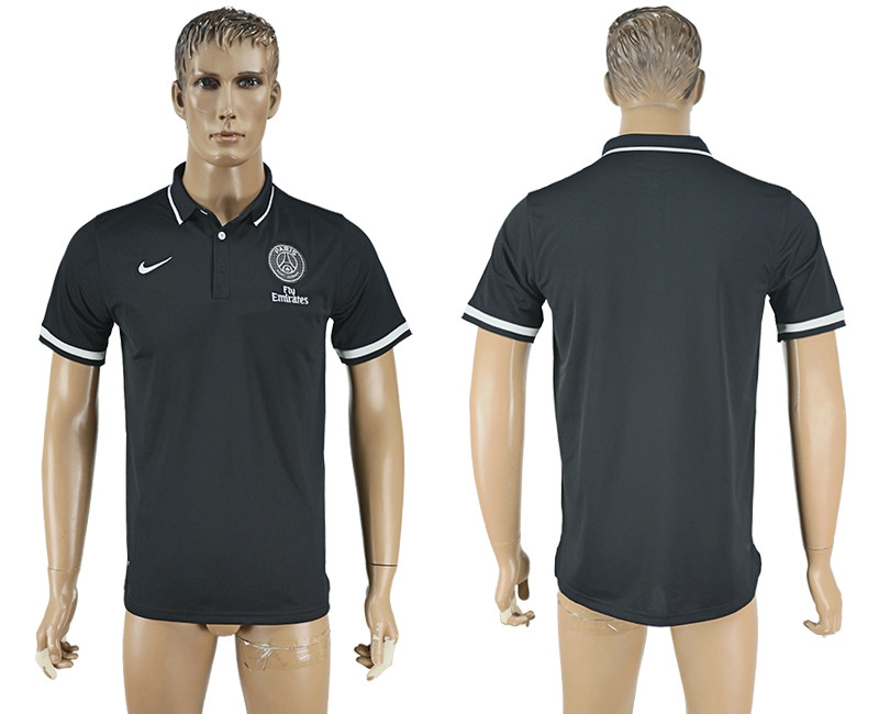 Paris St Germain Black Soccer Polo Shirt