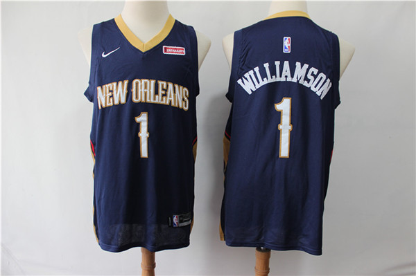 Pelicans 1 Zion Williamson Navy Nike Swingman Jersey