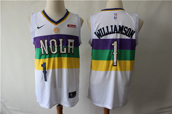 Pelicans 1 Zion Williamson White City Edition Nike Swingman Jersey