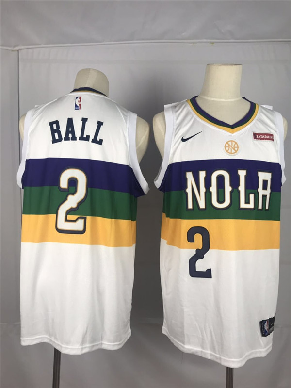 Pelicans 2 Lonzo Ball White Nike Swingman Jersey