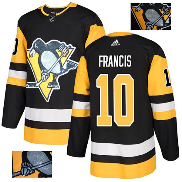 Penguins 10 Ron Francis Black Glittery Edition  Jersey