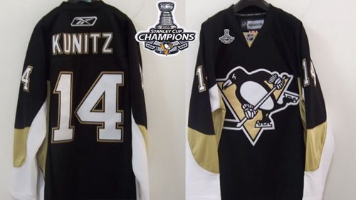Penguins 14 Chris Kunitz Black 2016 Stanley Cup Champions Stitched NHL Jersey