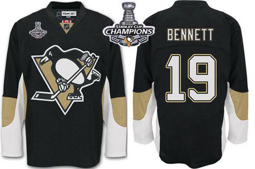 Penguins 19 Beau Bennett Black Home 2016 Stanley Cup Champions Stitched NHL Jersey