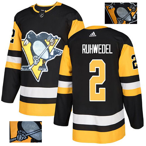 Penguins 2 Chad Ruhwedel Black Glittery Edition  Jersey