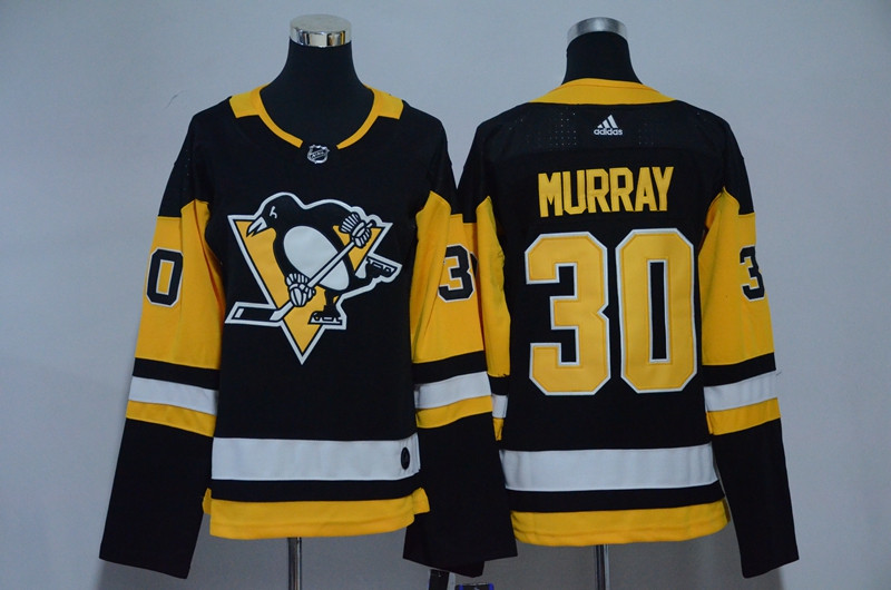 Penguins 30 Matt Murray Black Women  Jersey