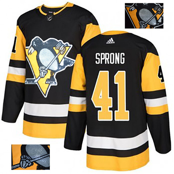 Penguins 41 Daniel Sprong Black Glittery Edition  Jersey