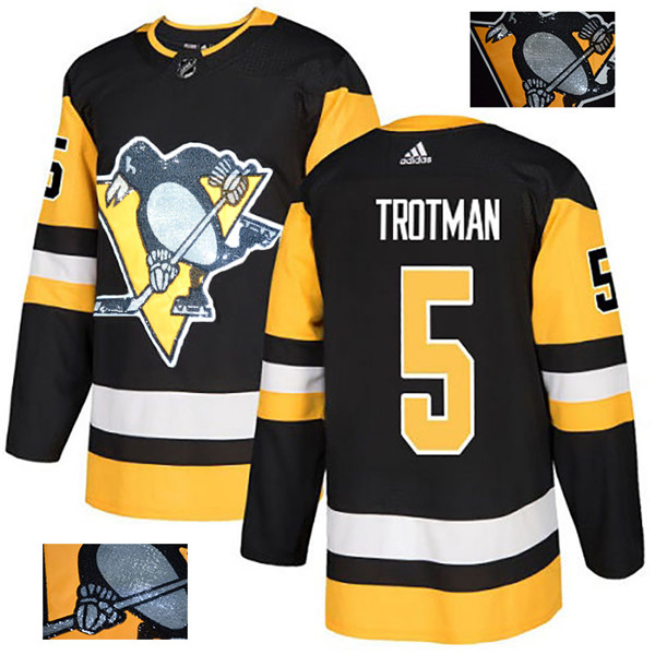 Penguins 5 Zach Trotman Black Glittery Edition  Jersey