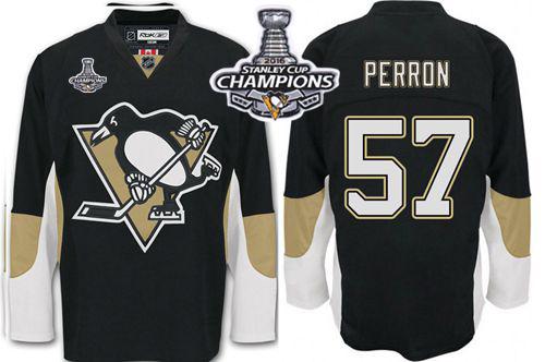 Penguins 57 David Perron Black Home 2016 Stanley Cup Champions Stitched NHL Jersey