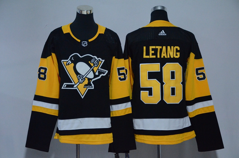 Penguins 58 Kris Letang Black Women  Jersey