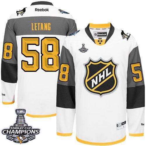Penguins 58 Kris Letang White 2016 All Star Stanley Cup Champions Stitched NHL Jersey