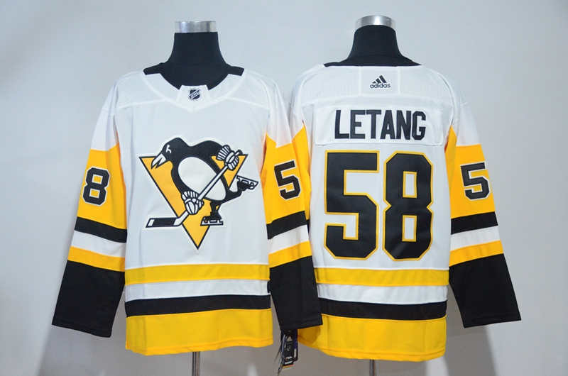 Penguins 58 Kris Letang White  Jersey