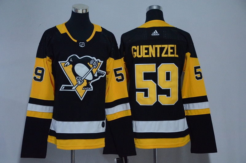 Penguins 59 Jake Guentzel Black Women  Jersey