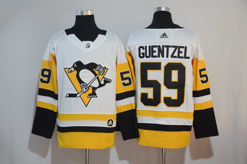 Penguins 59 Jake Guentzel White  Jersey