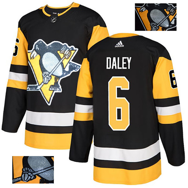 Penguins 6 Trevor Daley Black Glittery Edition  Jersey
