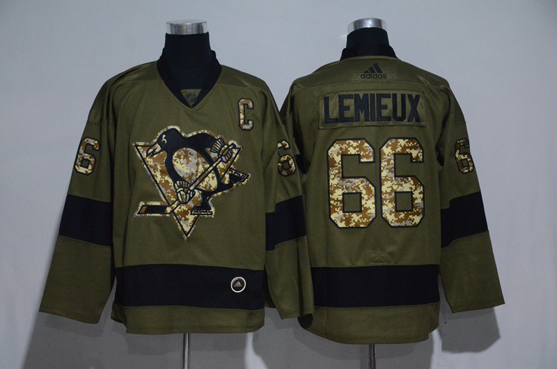 Penguins 66 Mario Lemieux Olive  Jersey