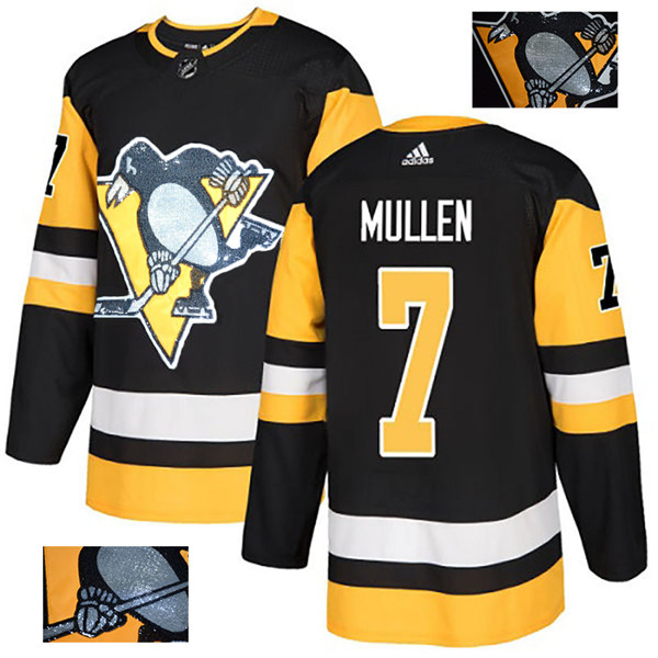 Penguins 7 Joe Mullen Black Glittery Edition  Jersey