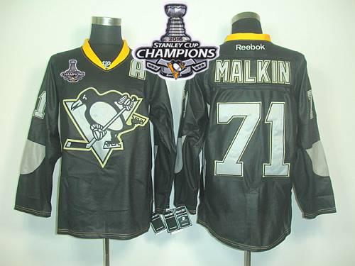 Penguins 71 Evgeni Malkin Black Ice 2016 Stanley Cup Champions Stitched NHL Jersey