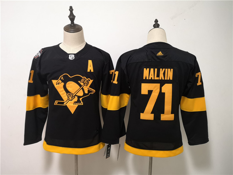 Penguins 71 Evgeni Malkin Black Women 2019 NHL Stadium Series Adidas Jersey