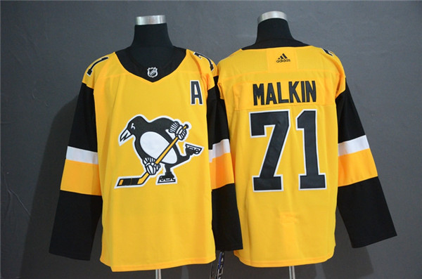 Penguins 71 Evgeni Mlkin Gold Alternate  Jersey