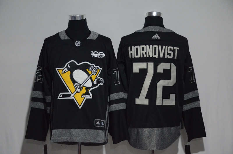 Penguins 72 Patric Hornqvist Black 100th Anniversary Season Jersey