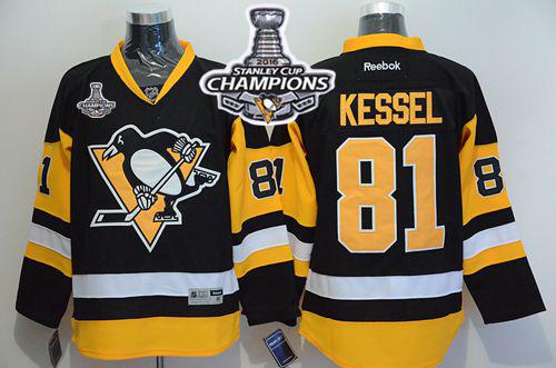 Penguins 81 Phil Kessel Black Alternate 2016 Stanley Cup Champions Stitched NHL Jersey