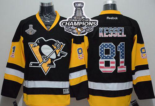 Penguins 81 Phil Kessel Black Alternate USA Flag Fashion 2016 Stanley Cup Champions Stitched NHL Jersey
