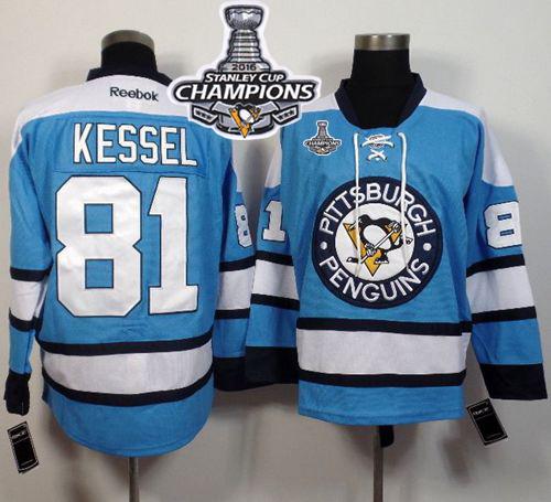 Penguins 81 Phil Kessel Light Blue Alternate 2016 Stanley Cup Champions Stitched NHL Jersey