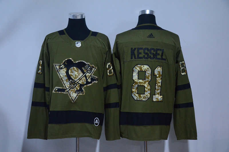 Penguins 81 Phil Kessel Olive Green  Jersey