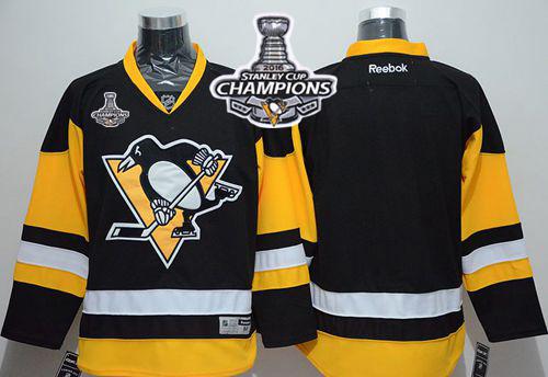 Penguins Blank Black Alternate 2016 Stanley Cup Champions Stitched NHL Jersey