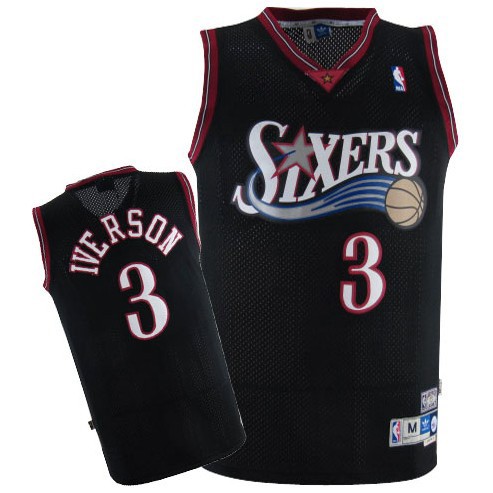 Philadelphia 76ers Iverson 3 Black Jerseys