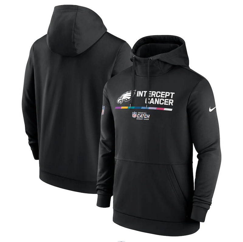 Philadelphia Eagles Nike 2022 NFL Crucial Catch Therma Performance Pullover Hoodie Black