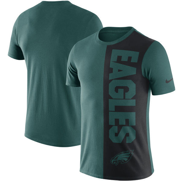 Philadelphia Eagles  Coin Flip Tri Blend T Shirt Midnight GreenBlack