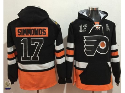 Philadelphia Flyers 17 Wayne Simmonds Black Name Number Pullover NHL Hoodie