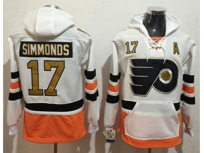 Philadelphia Flyers 17 Wayne Simmonds White 3rd Name and Number Pullover NHL Hoodie