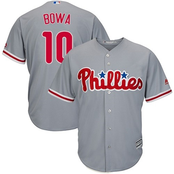 Phillies 10 Larry Bowa Gray Cool Base Jersey