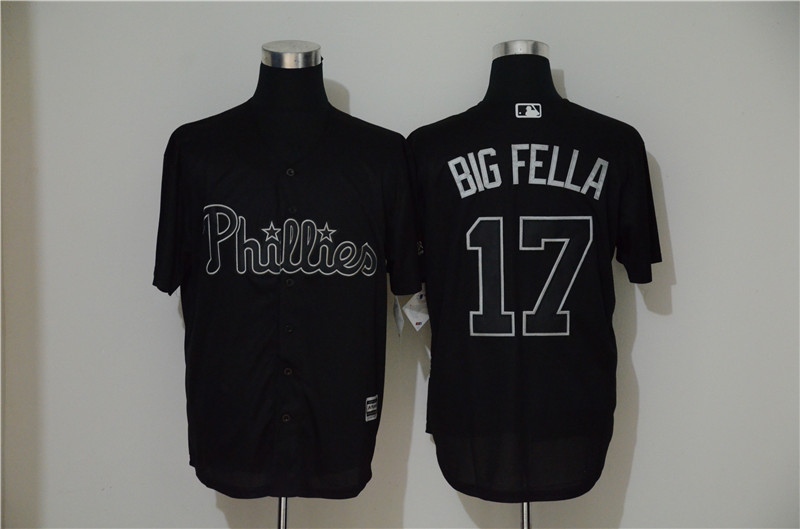 Phillies 17 Rhys Hoskins Big Fella Black 2019 Players' Weekend Player Jersey