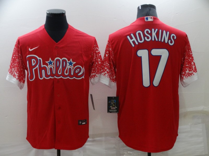 Phillies 17 Rhys Hoskins White Nike Drift Fashion Cool Base Jersey