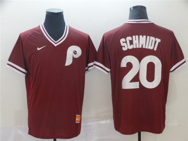 Phillies 20 Mike Schmidt Red Throwback Jersey