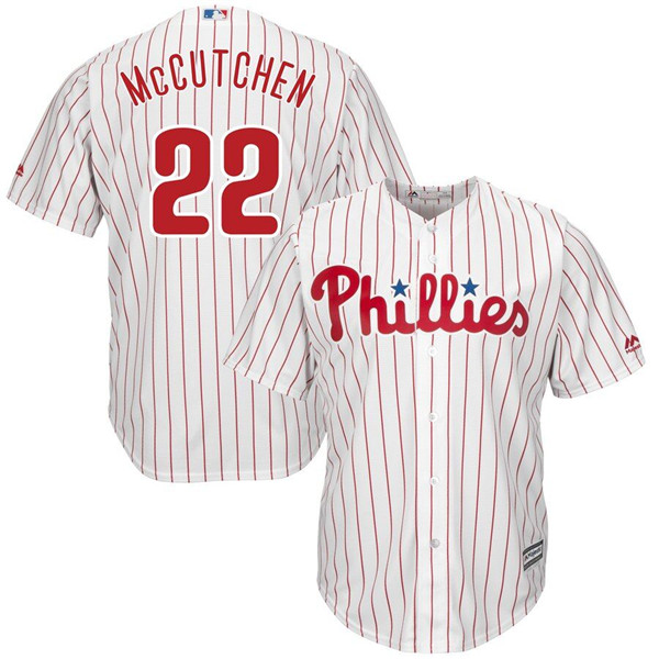 Phillies 22 Andrew McCutchen White Cool Base Jersey