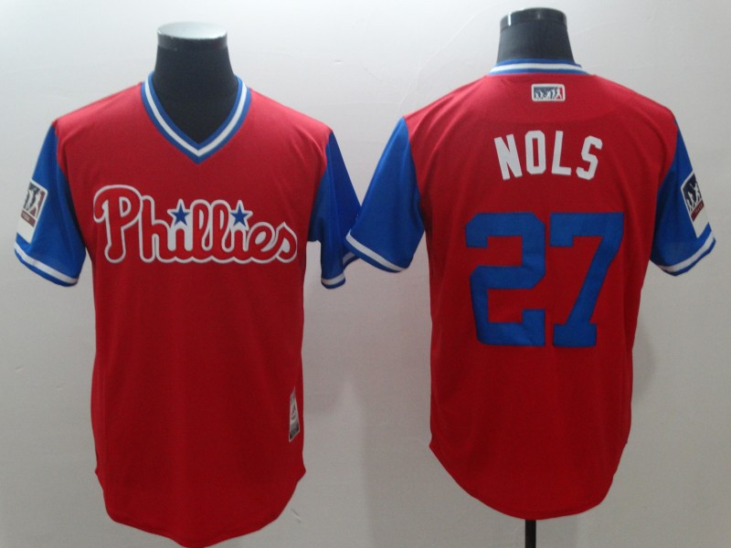 Phillies 27 Aaron Nola Nols Red 2018 Players' Weekend Authentic Team Jersey