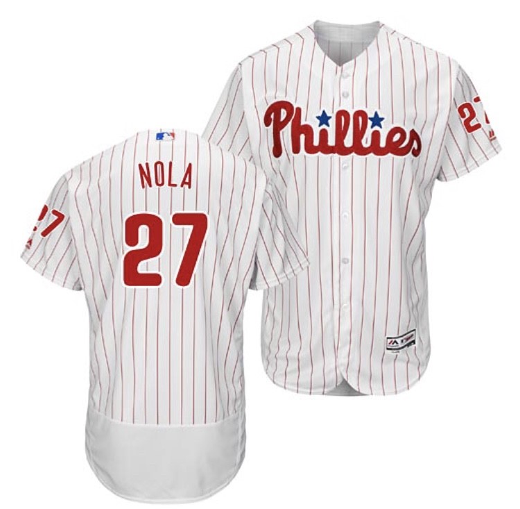 Phillies 27 Aaron Nola Philadelphia Phillies Majestic Road Jersey