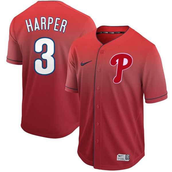 Phillies 3 Bryce Harper Red Drift Fashion Jersey