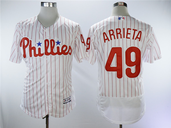 Phillies 49 Jake Arrieta White Flexbase Jersey