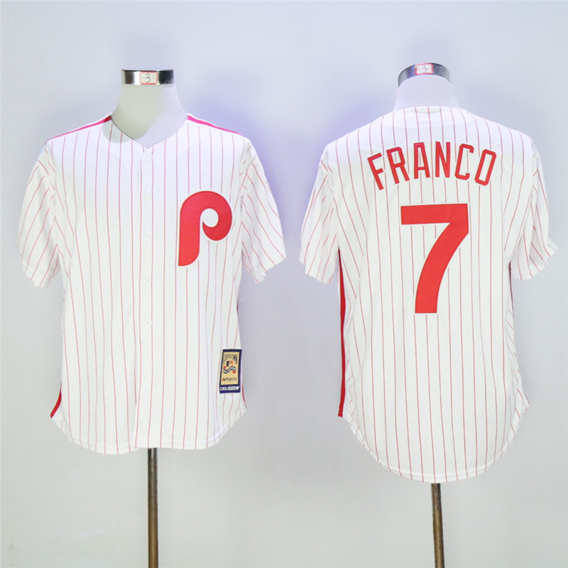 Phillies 7 Maikel Franco White Cooperstown Collection Cool Base Jersey