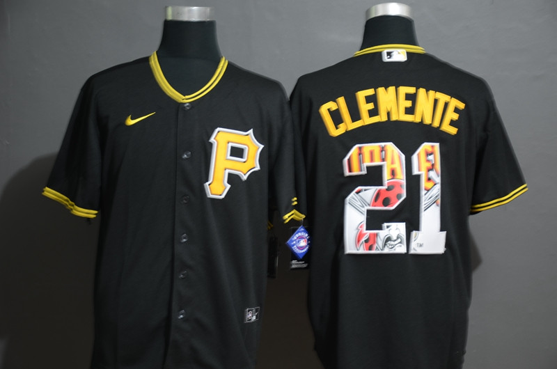 Pirates 21 Roberto Clemente Black 2020 Nike Cool Base Fashion Jersey