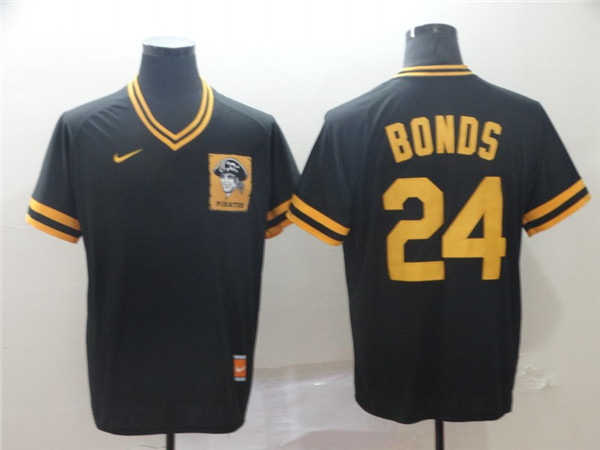 Pirates 24 Barry Bonds Black Throwback Jersey