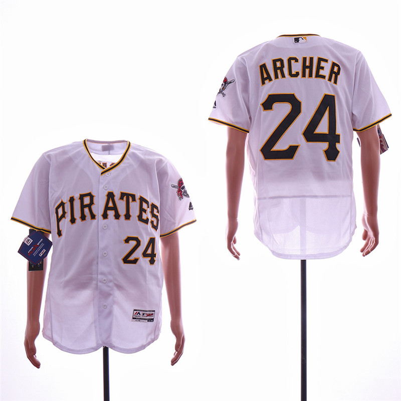 Pirates 24 Chris Archer White Flexbase Jersey