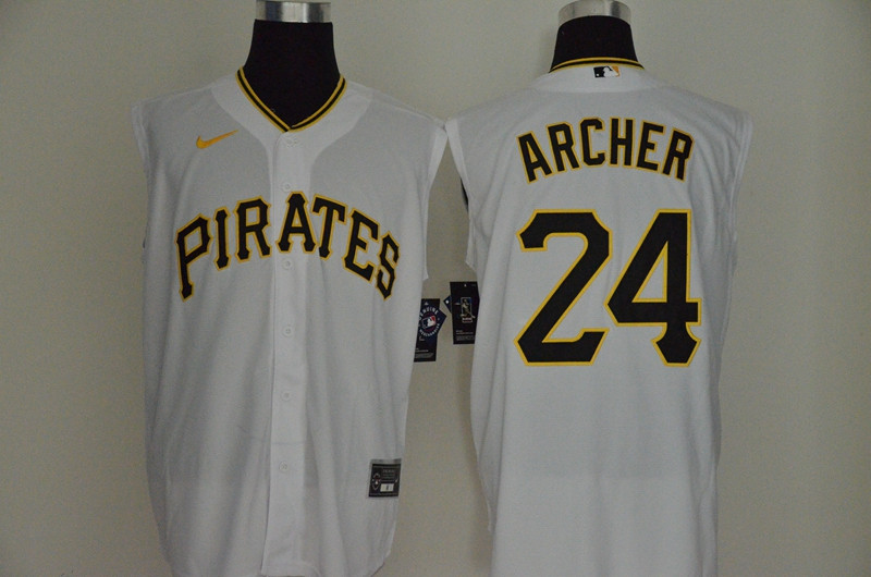 Pirates 24 Chris Archer White Nike Cool Base Sleeveless Jersey